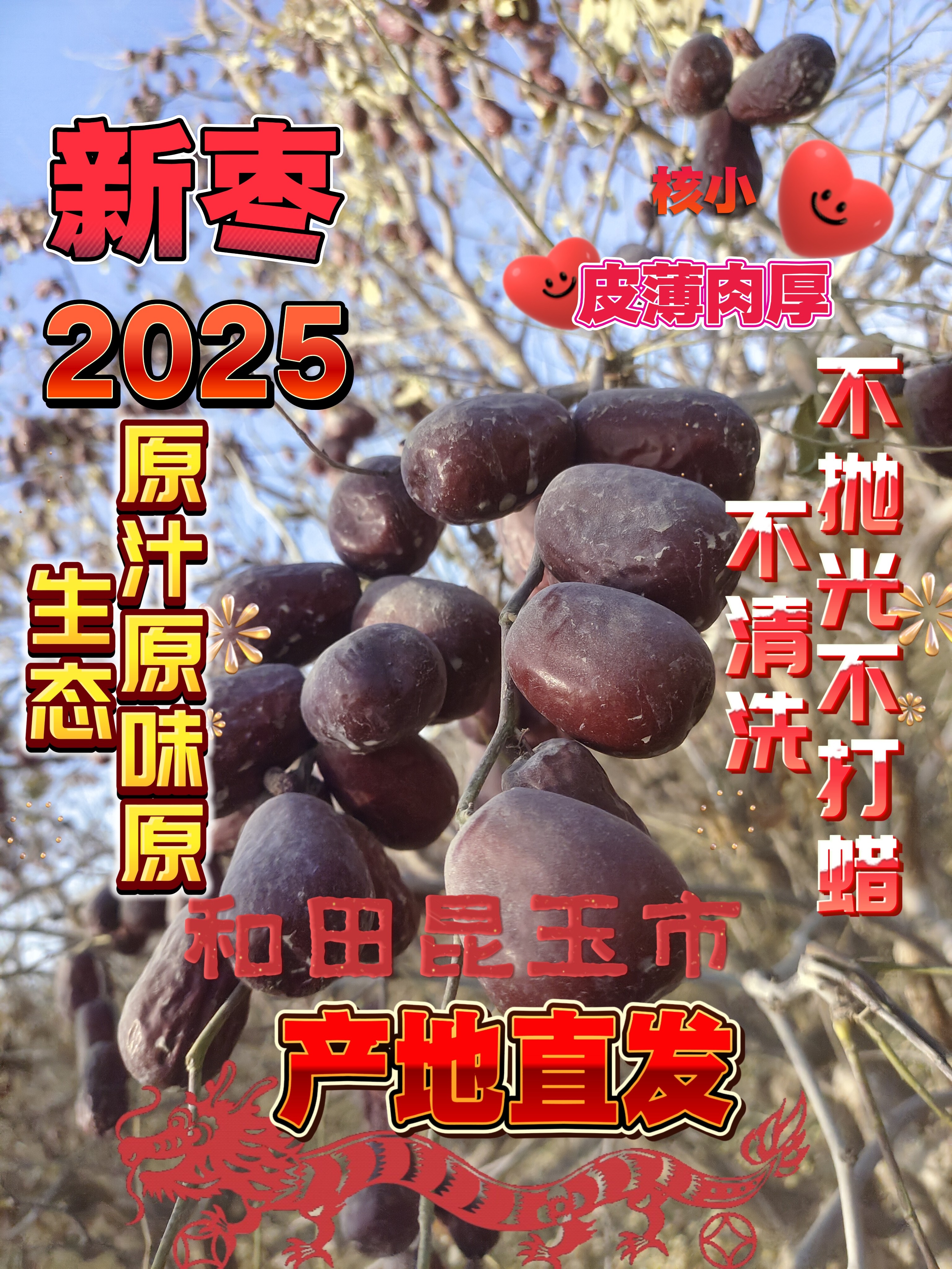 25年中小果新疆和田大枣3/5斤装包邮产地直发