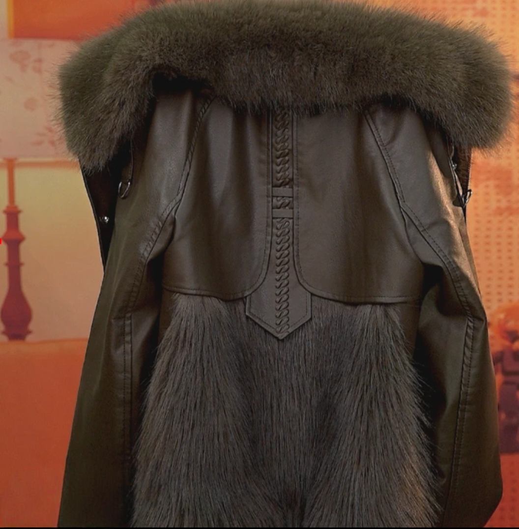 海宁托斯卡女士外套高端大气保暖加厚洋气秋冬款皮衣外套140-68