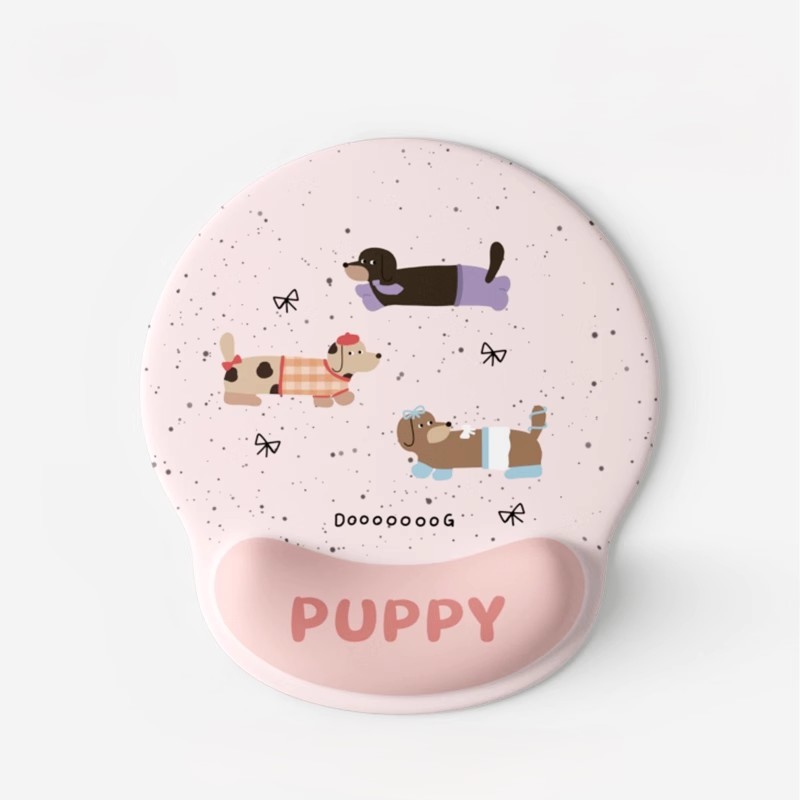 粉色腊肠狗护腕鼠标垫女手腕垫防滑办公室笔记本电脑键盘手托趣味