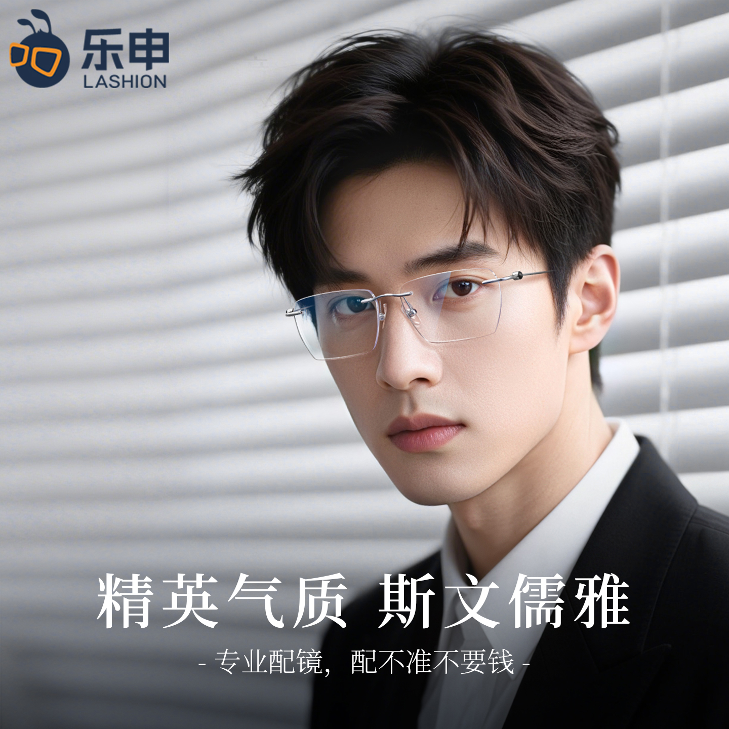 【交个朋友运动户外】轻钛无框眼镜男近视可配度数高智感无框0621