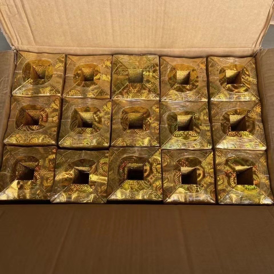 加厚加硬亮闪闪金银色镭射纸手工折纸半成品适合制作纸元宝