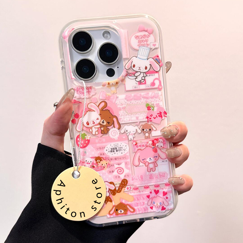 SMBLCE甜点兔宝宝适用iPhone161514大孔手机壳华为vivo小米oppo套
