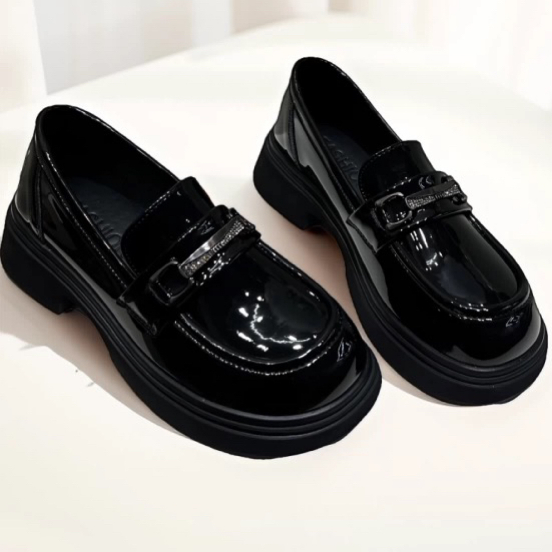 【海岛简爱】乐福鞋粗跟英伦风厚底百搭通勤单鞋5568