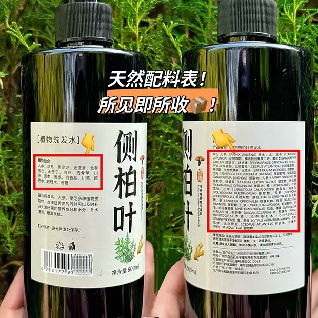 热卖正品潮抱侧柏叶何首乌洗发水 去屑控油生姜无硅油草本洗发液