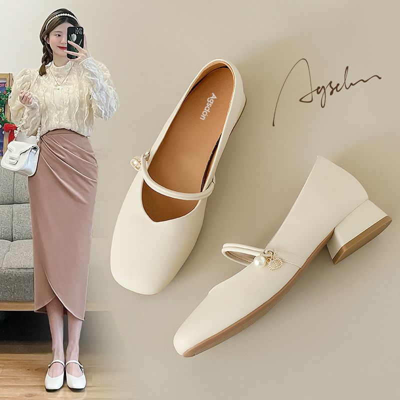 奥古狮登玛丽珍女鞋2025夏季新款高跟鞋百搭不累脚单鞋法式小皮鞋