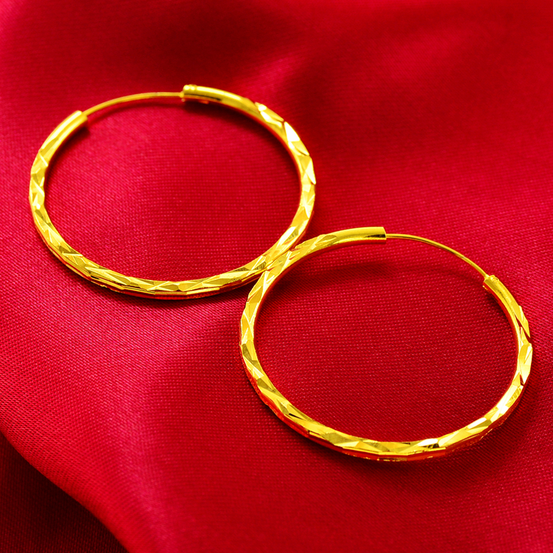铜合金耳饰 正品大圈圈耳环大耳圈孟加拉赤女圆环素圈耳扣高级感