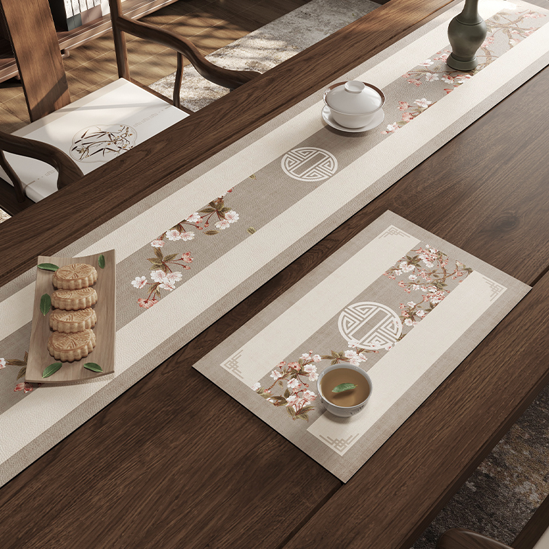 新中式茶席垫茶几桌布古典中国风桌旗禅意吸水垫茶台垫桌布防滑垫