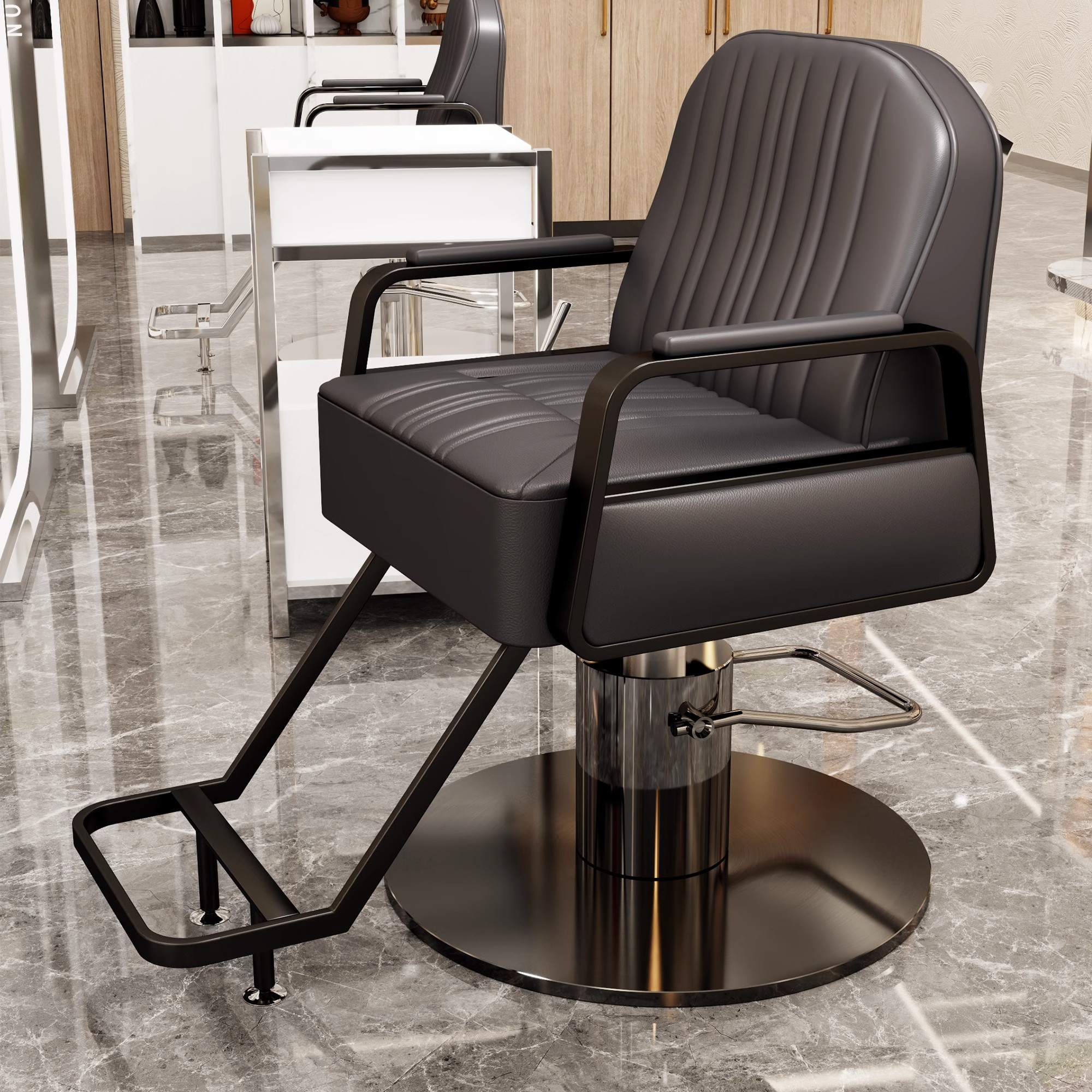 理发店椅子高档网红美发椅发廊专用剪发椅升降旋转理发椅烫染座椅