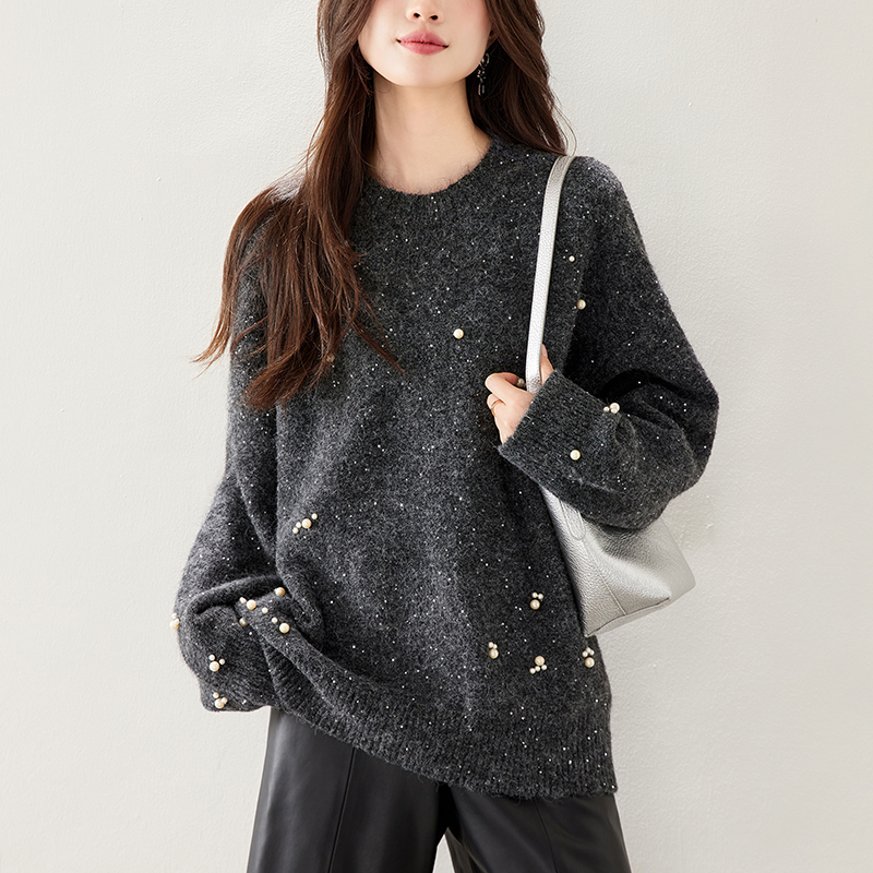 毛衣慵懒高级感胖mm特大码绝美上衣松弛感外穿打底衫遮肚显瘦藏肉