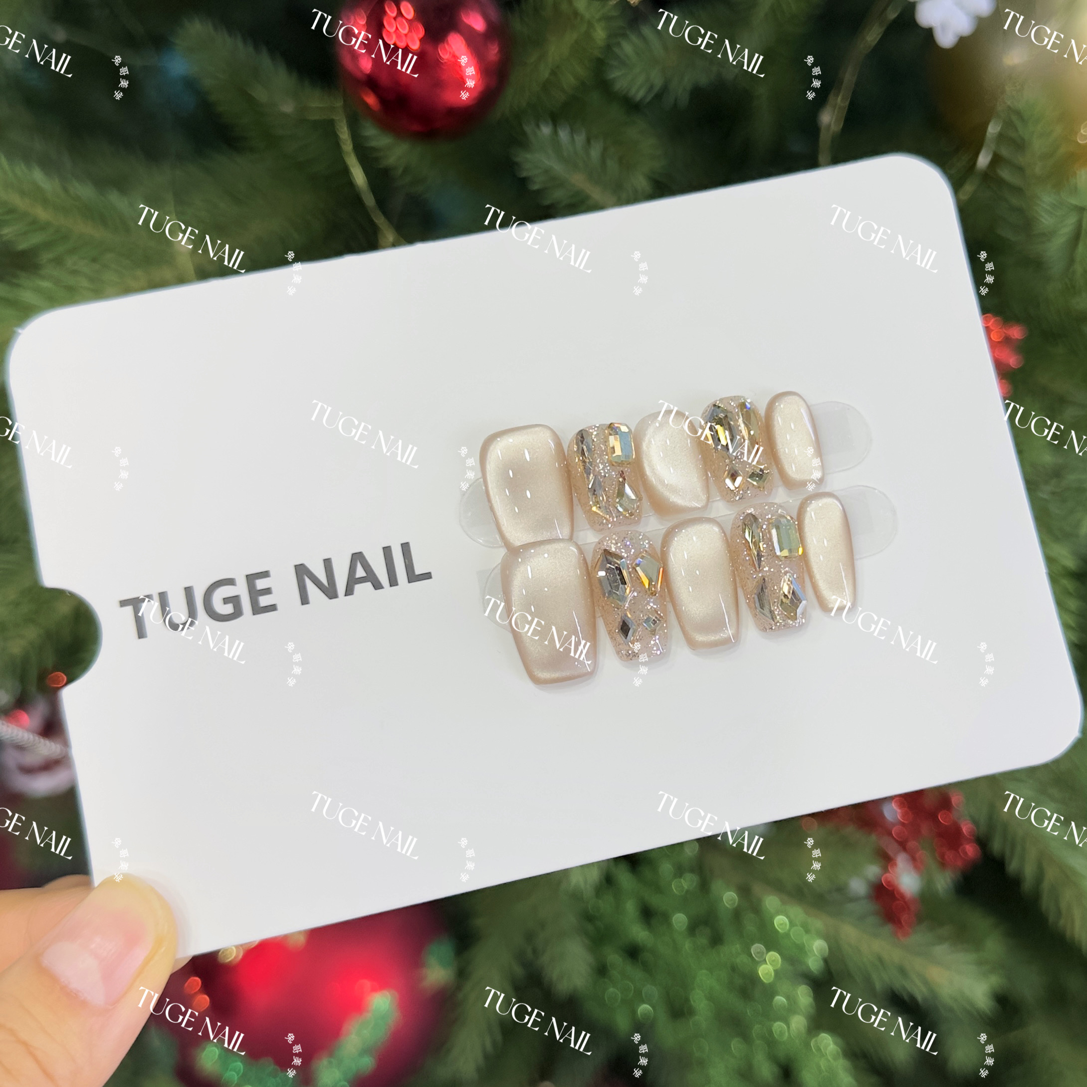 TugeNail “秋水伊人” 茶色渐变猫眼美甲气质猫眼简约美甲TGN124