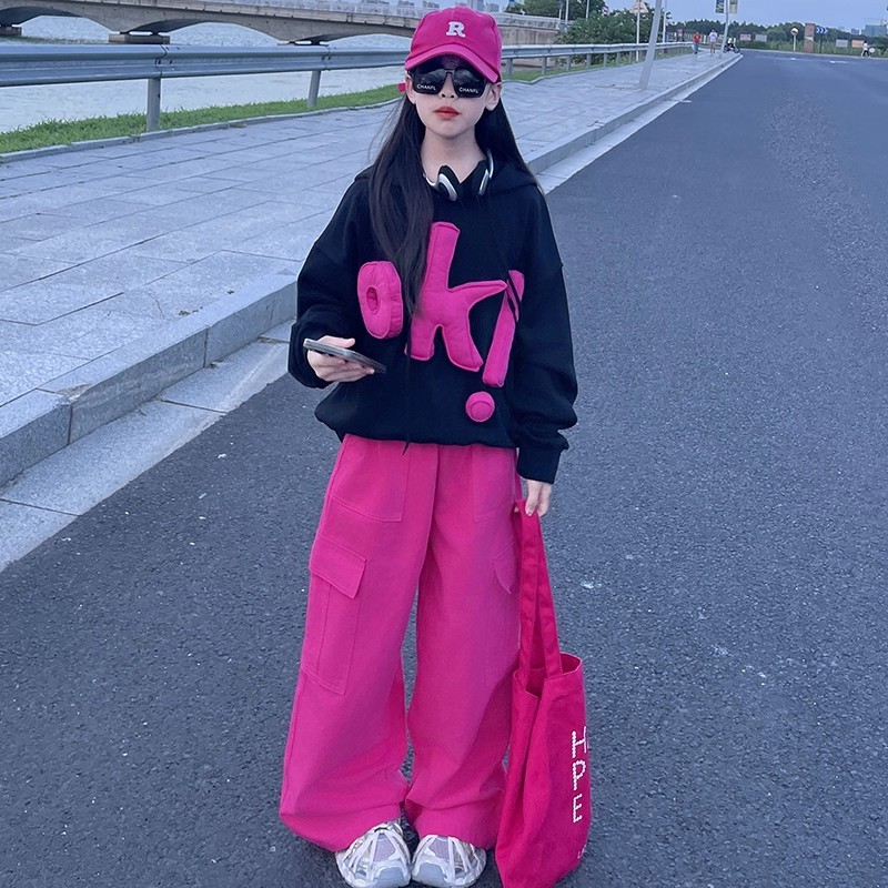 女童套装春秋款2025新款洋气儿童时髦秋季女孩工装休闲两件套秋装