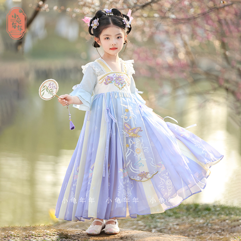 【梦蝶】汉服女童新款儿童古风中国风唐装古装超仙连衣裙表演襦裙
