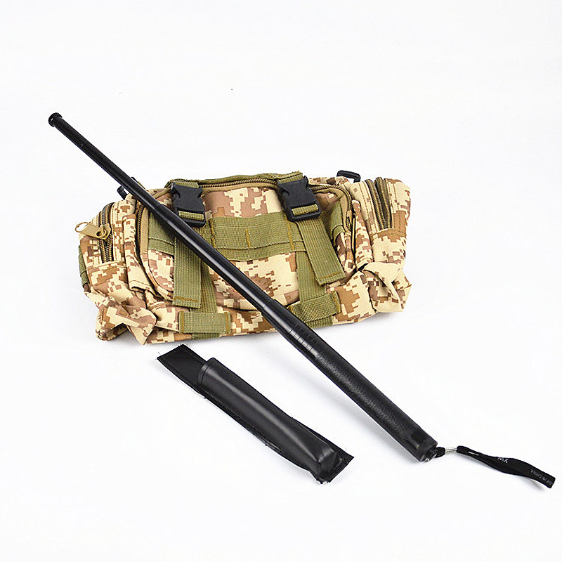 甩鞭伸缩棍钢三节伸缩防身棍式男女自卫防身武器车载安保巡逻钢棍