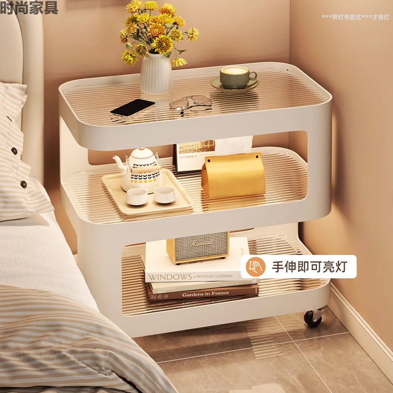 床柜简约家用卧室小型床边收纳柜子创意床置物架铁艺边几床边柜