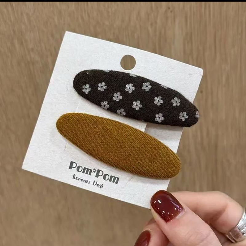 高级感碎花发夹前额侧边刘海夹秋冬新款一字夹bb夹后脑勺碎发整理