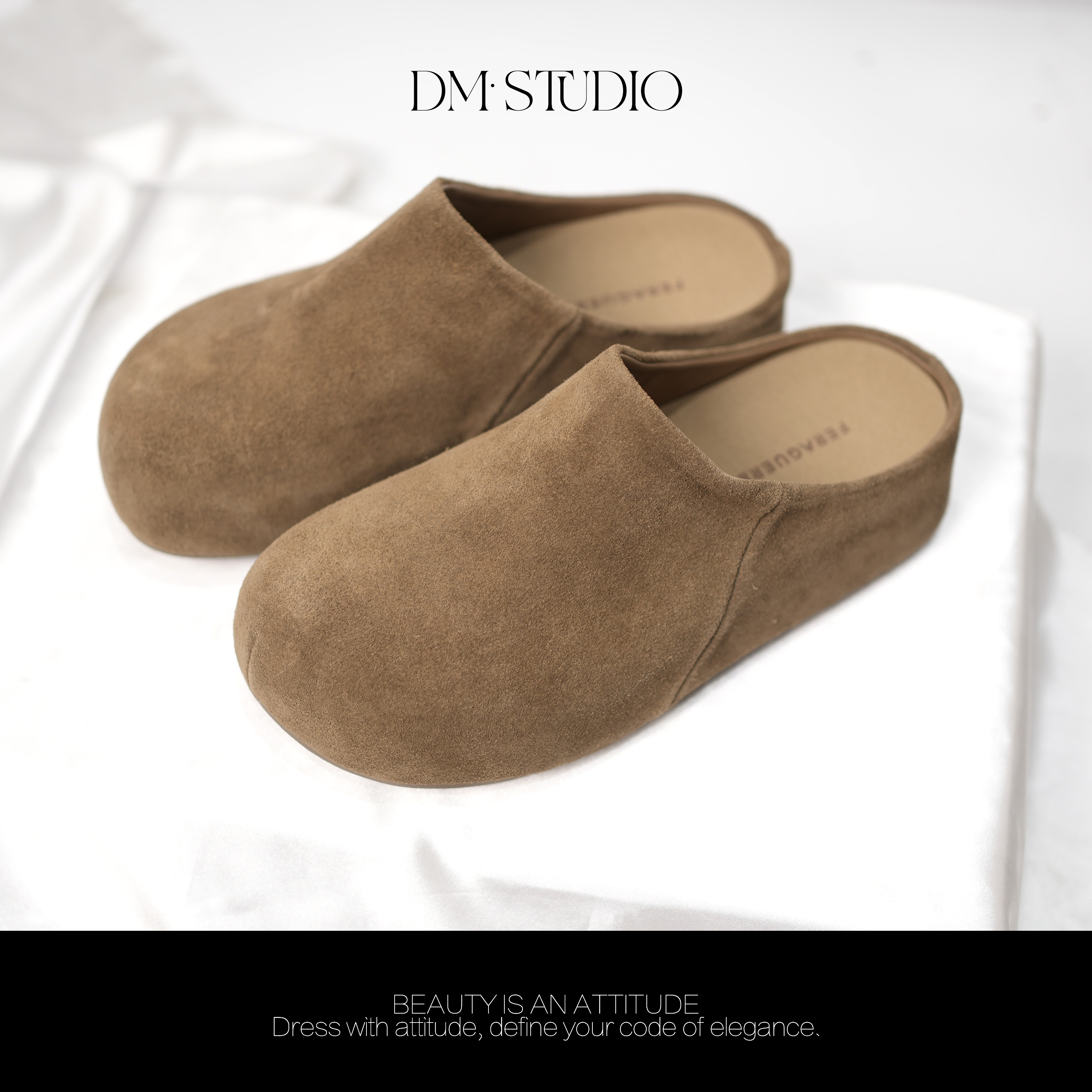 DEDM•STUDIO/小众设计高级复古时尚包头拖鞋勃肯鞋2509XZ/25F8252