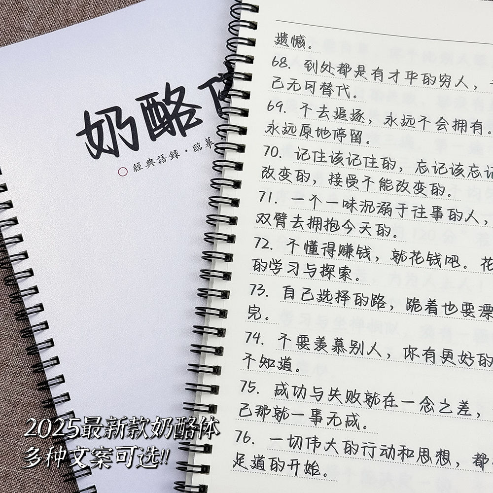 玫瑰奶酪体练字帖作文素材开头结尾小说语录大报金句文案临摹本