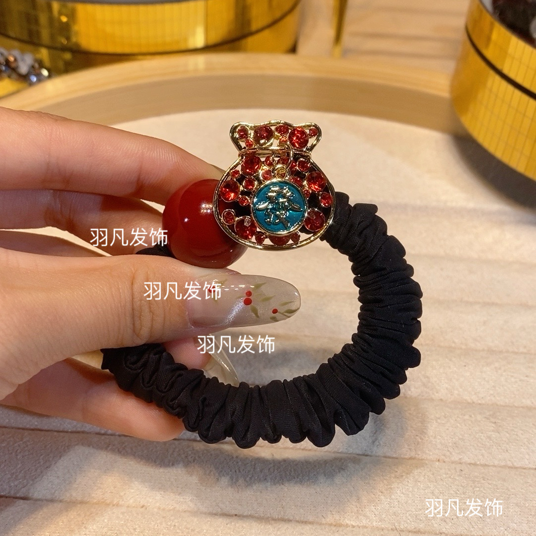 羽凡2679日韩气质百搭甜美风发圈头绳发绳时尚皮筋弹力简约满钻