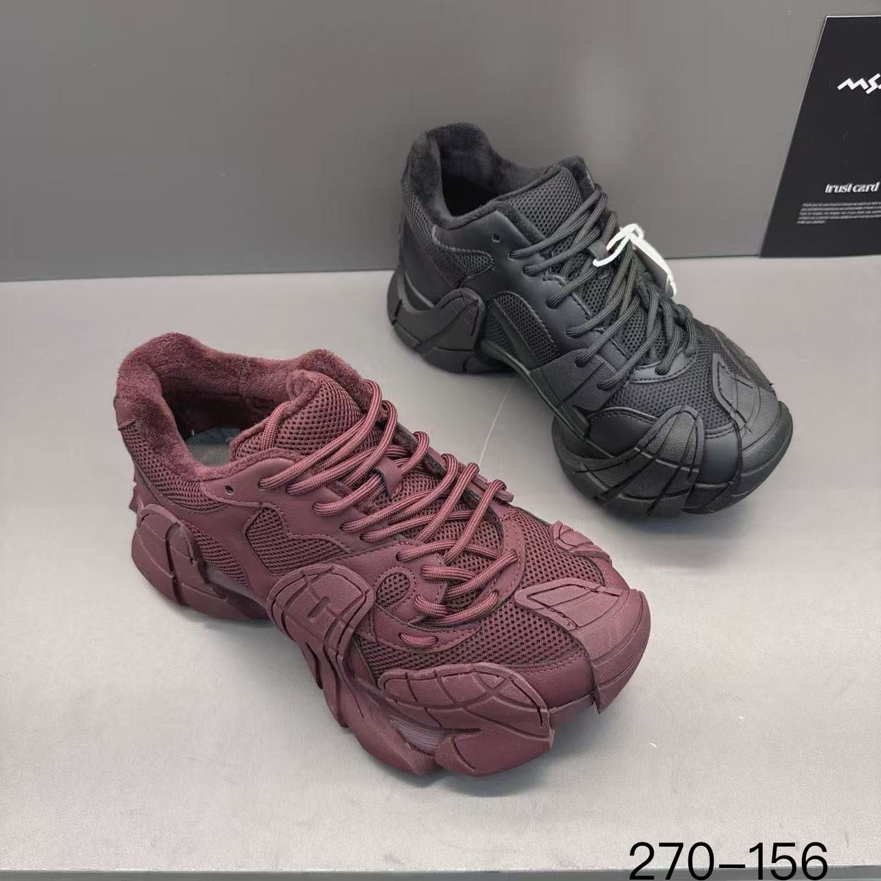 玛莎玛索冬季新款加绒老爹鞋270-156时尚百搭休闲八爪鱼二棉女鞋