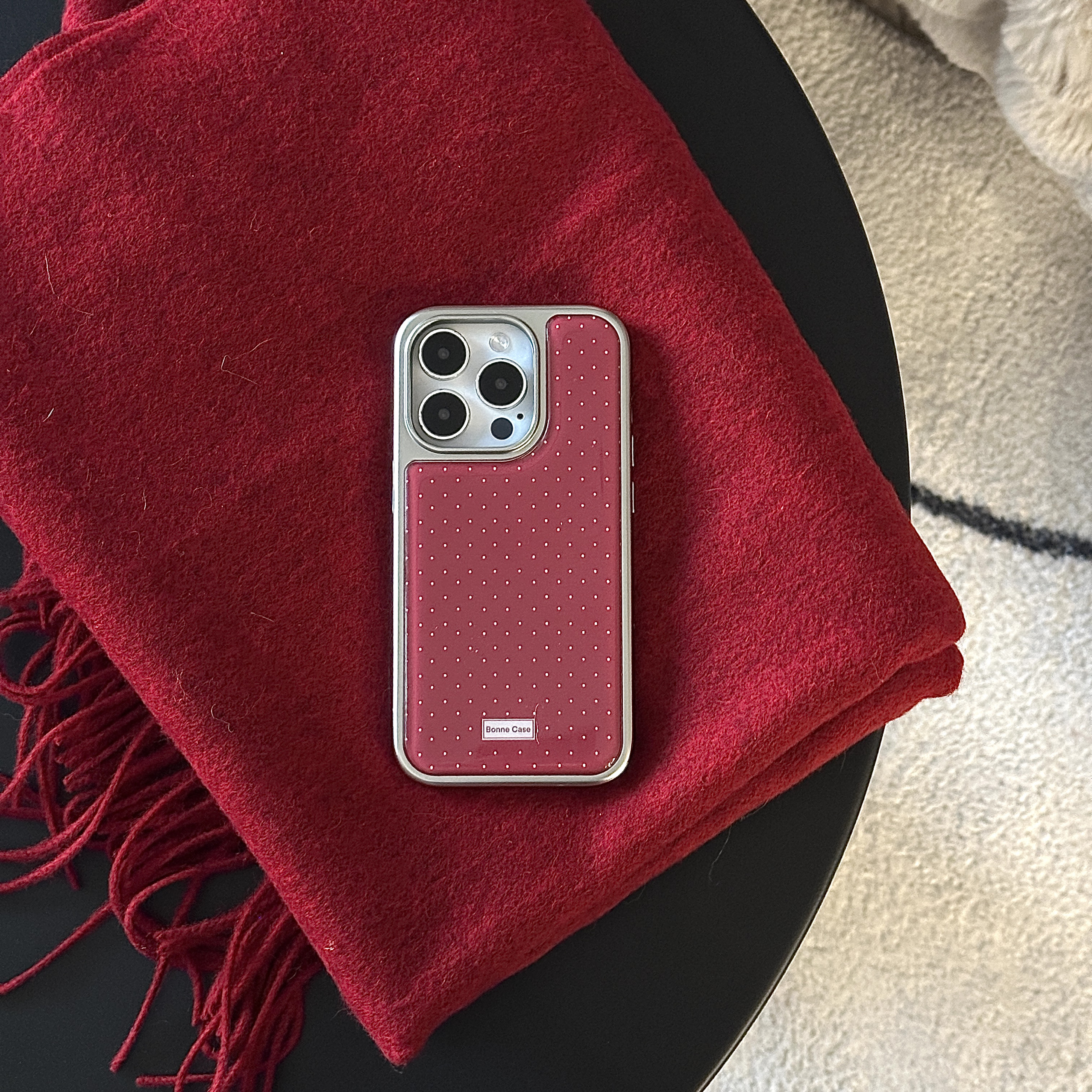 新款新年红色波点滴胶手机壳适用苹果17pro/16小米15reno14荣耀90