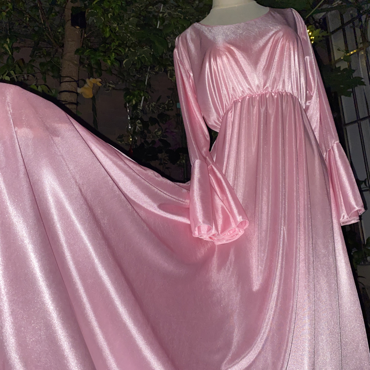 丝滑长裙超柔软丝滑弹力大摆拖地睡裙丝滑连衣裙