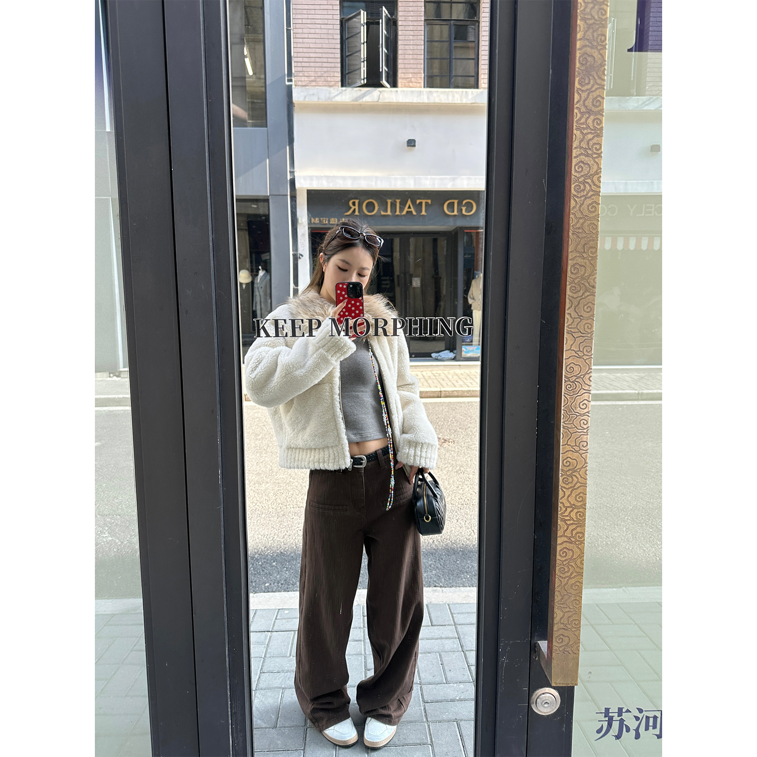 DYANGJUN 【摩卡肌理裤】冬季新款纹理感四季宽松休闲垂感牛仔裤