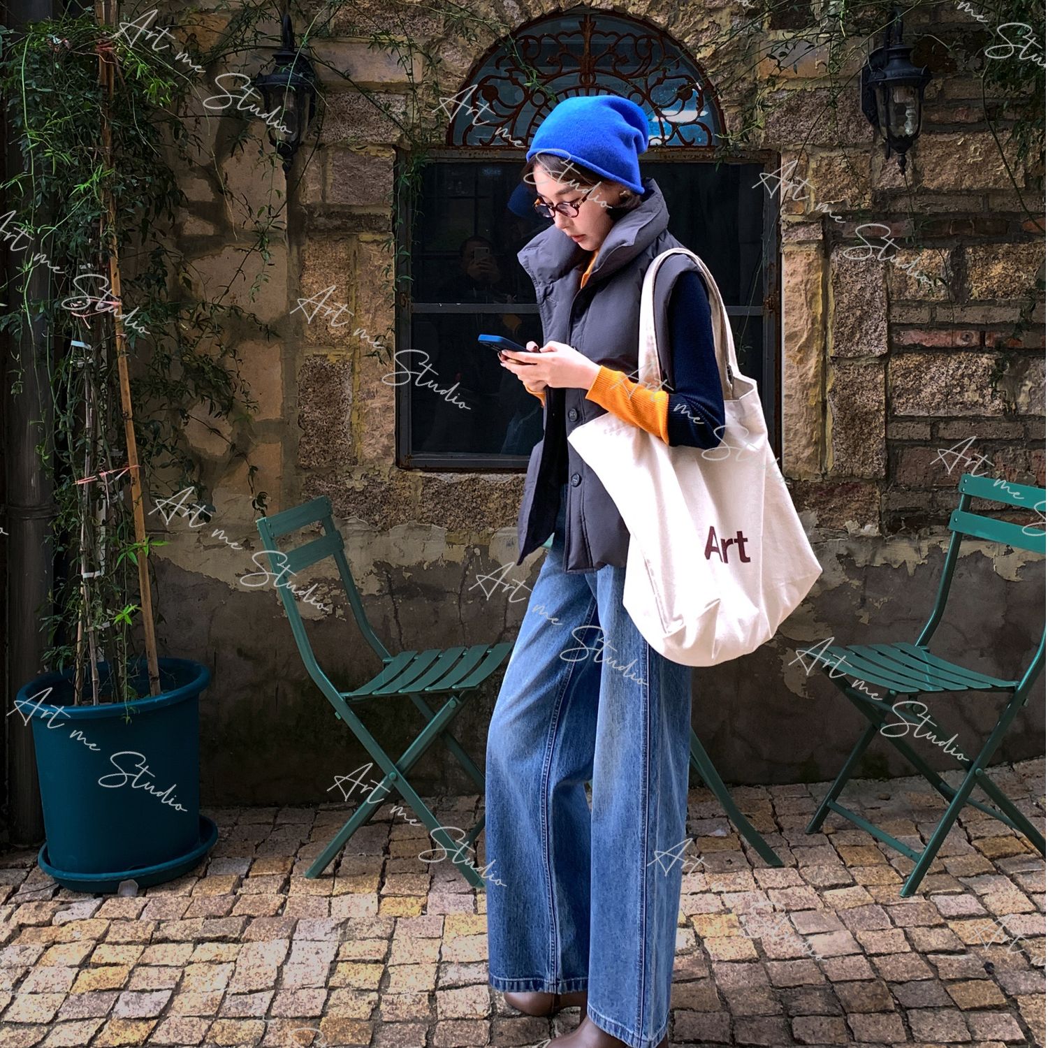 【ART ME】经典百搭修饰腿型细长直老粉必入直筒牛仔裤w24500