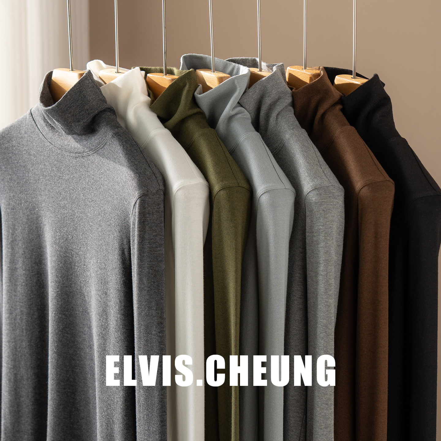 ELVIS.CHEUNGx NOTAVOICE合作款百搭多色高领打底衫