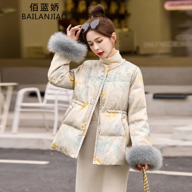 新中式国风羽绒服女短款2025冬季新款高端时尚气质白鸭绒外套