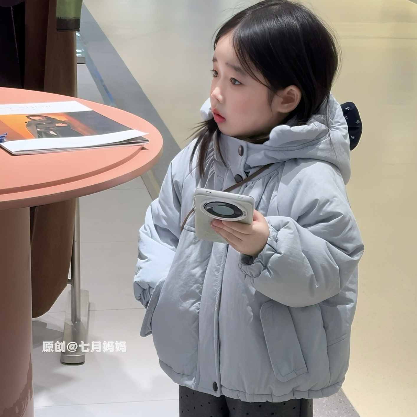 毛毛内里派克蝴蝶结棉衣外套2025冬季新款蝴蝶结派克毛女宝宝棉衣