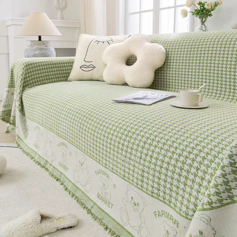 四季通用高档布艺沙发套罩一体式防滑防猫抓沙发巾沙发垫简约棉麻