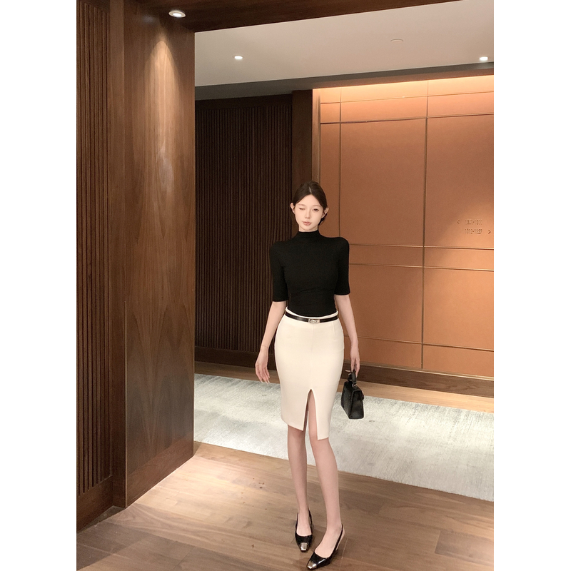 秋装搭配一整套t恤开叉包臀半身裙时尚气质两件套秋季新款套装女