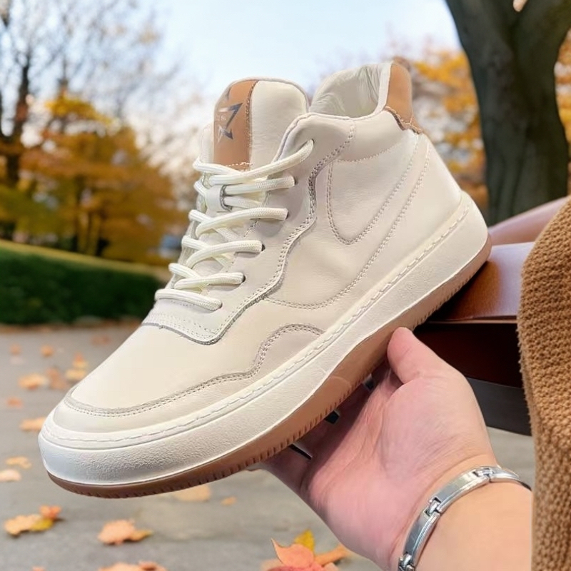 2025秋季新款头层牛皮休闲鞋真皮透气软底软面时尚百搭板鞋9089