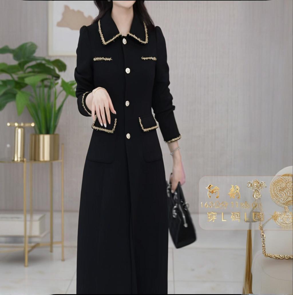 梦晚气质轻奢极简风休闲风时尚套装2025秋冬新款修身两件套连衣裙