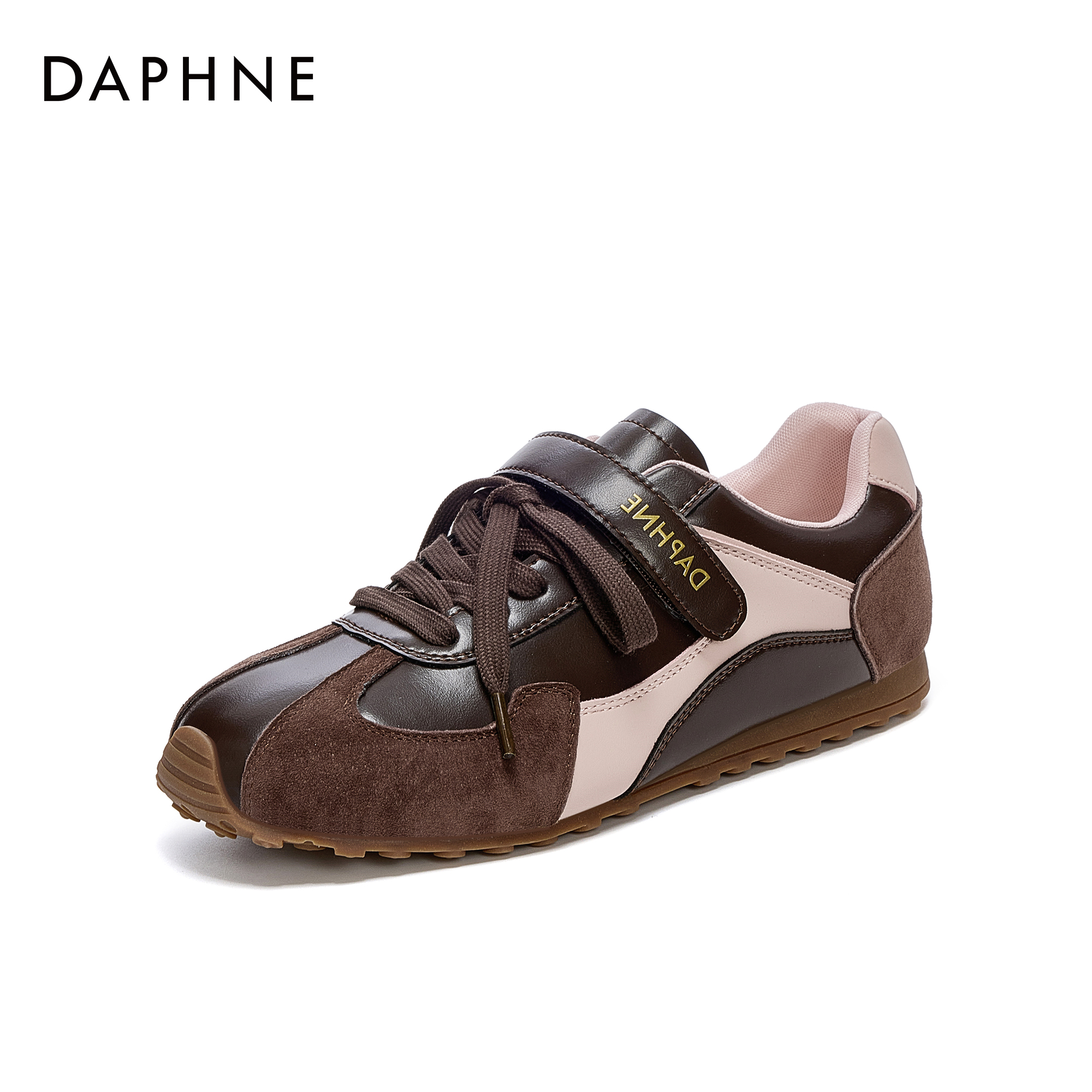 达芙妮网红爆款德训鞋复古拼色休闲鞋秋季新款柔软平底百搭休闲鞋