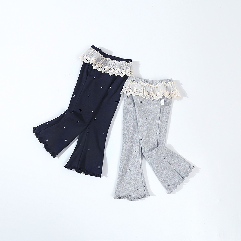 【550克中厚绒/春秋】儿童裤子2025春秋新款女童休闲裤宝宝喇叭裤