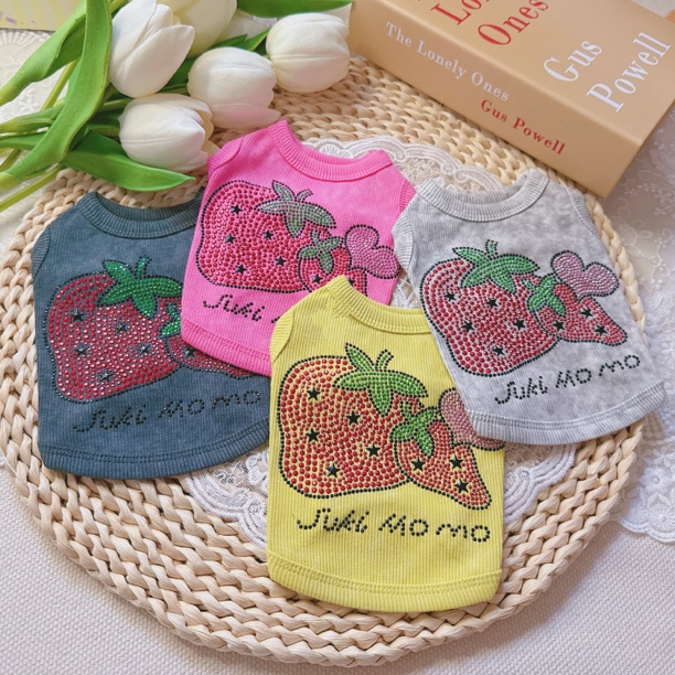 SUKI MOMO新款宠物服水果系列做旧大草莓背心