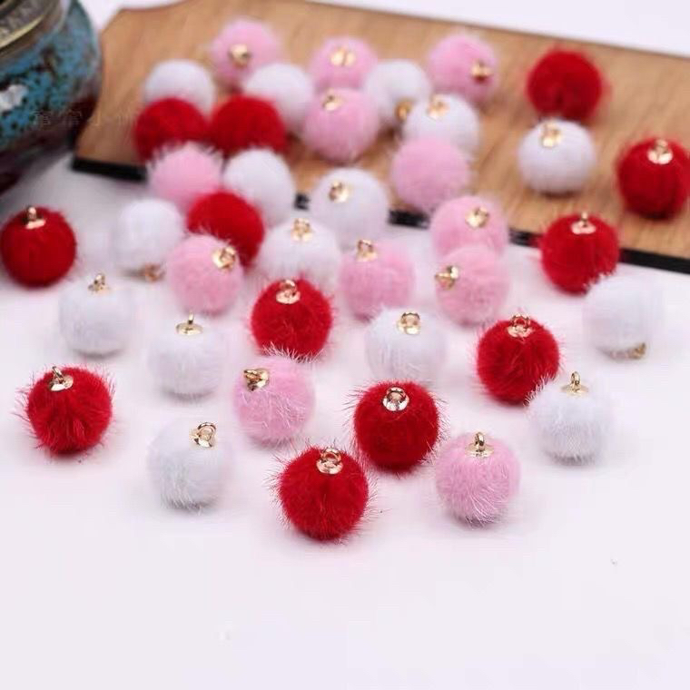 秋冬马毛毛绒吊坠 手工diy古风和风发饰