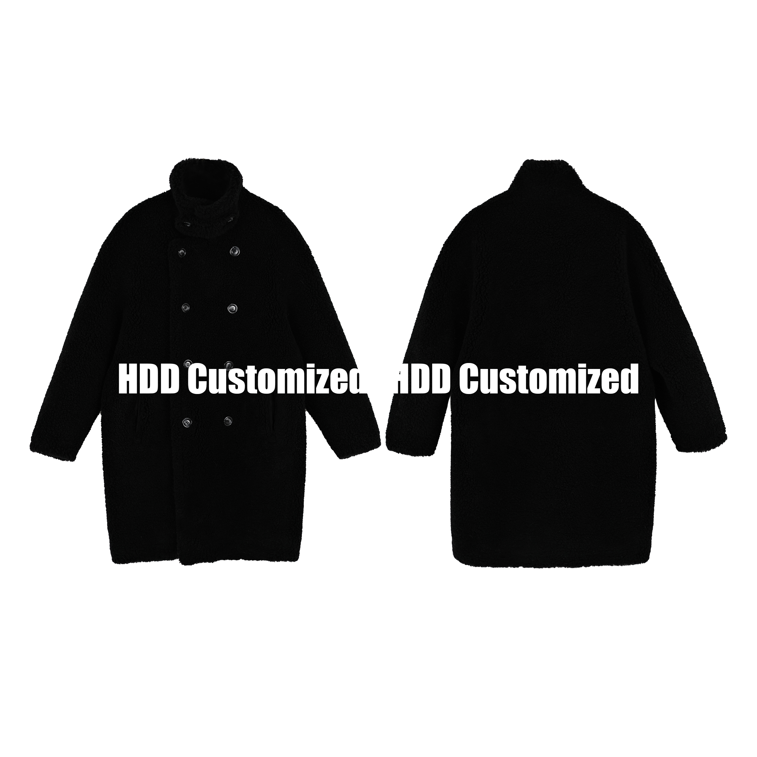 HDD- "甄选大衣" 100羊毛 女款宽松双面穿品质大衣外套 Y1062