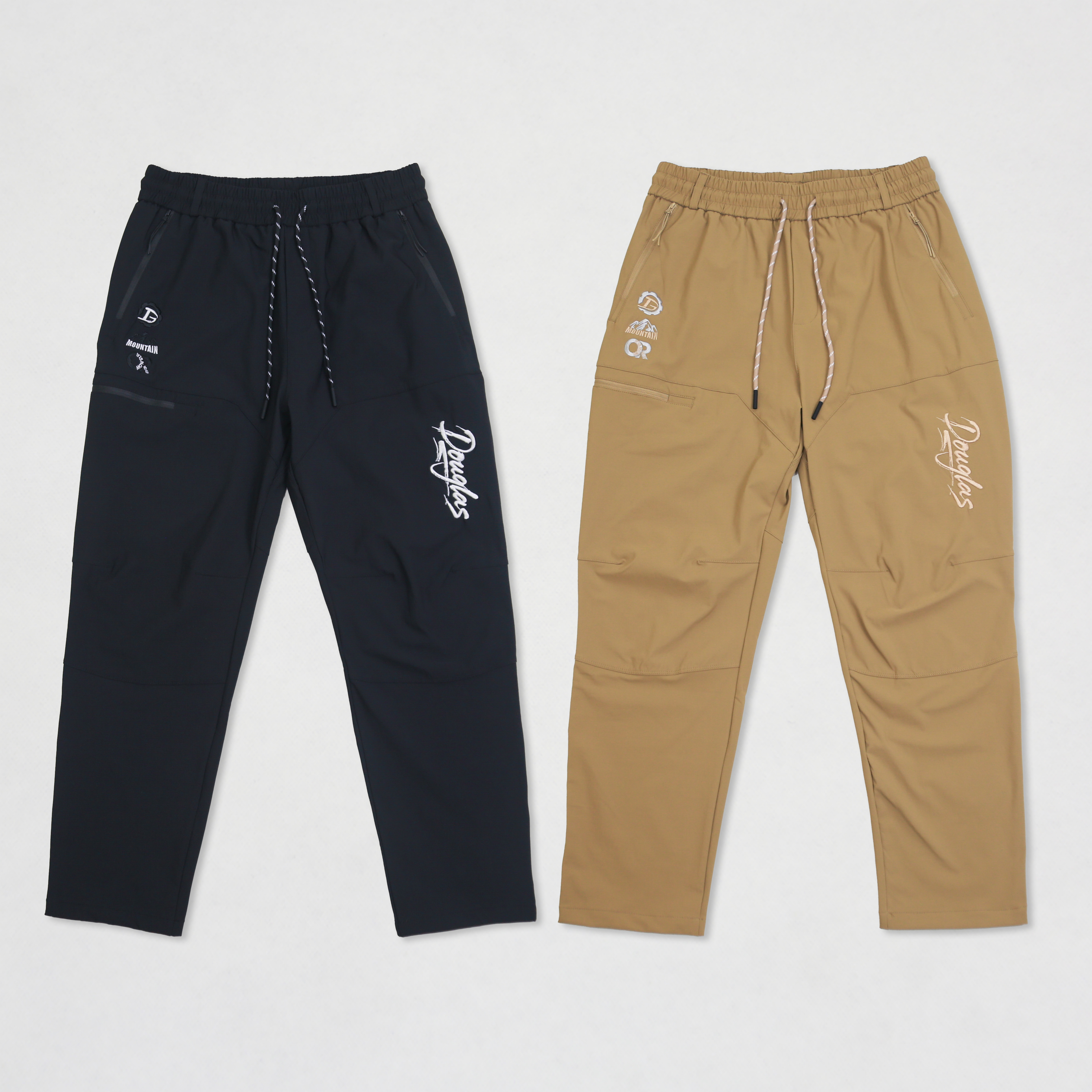 【道格拉斯】卡其黑色斜纹登山布多口袋轻便耐磨休闲直筒长裤DD355