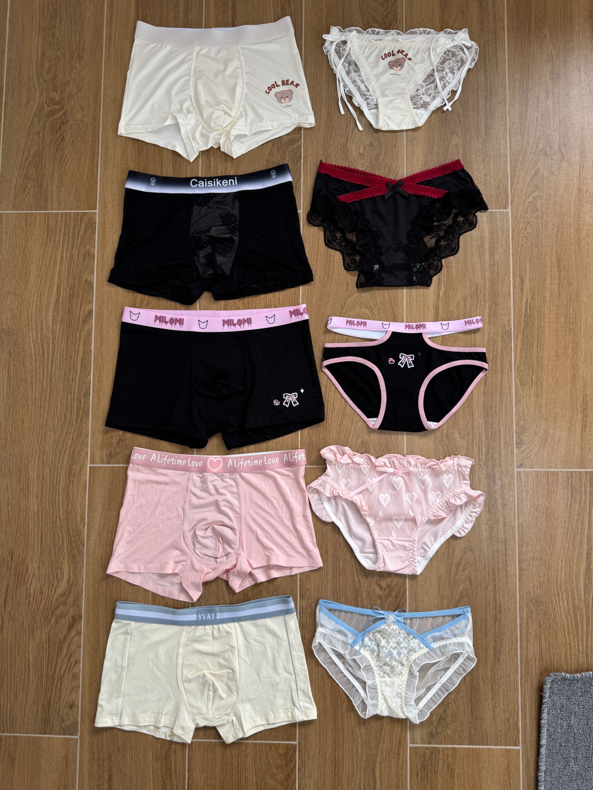 情侣内裤～2025可爱情侣穿搭情侣款一男一女舒适透气居家服套装