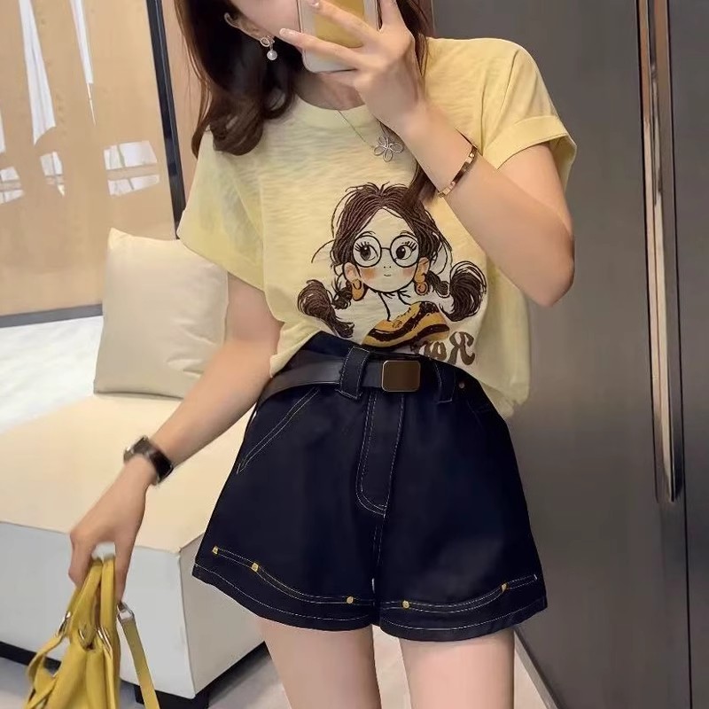 高级感短袖T恤女2025夏季薄款胖MM大码女装时尚宽松独特漂亮上衣