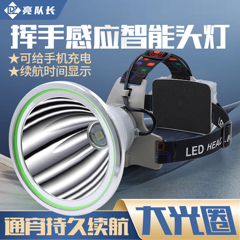 爆亮分体式头灯 高亮度电池后戴式灯带感应头灯四锂电池长续航506