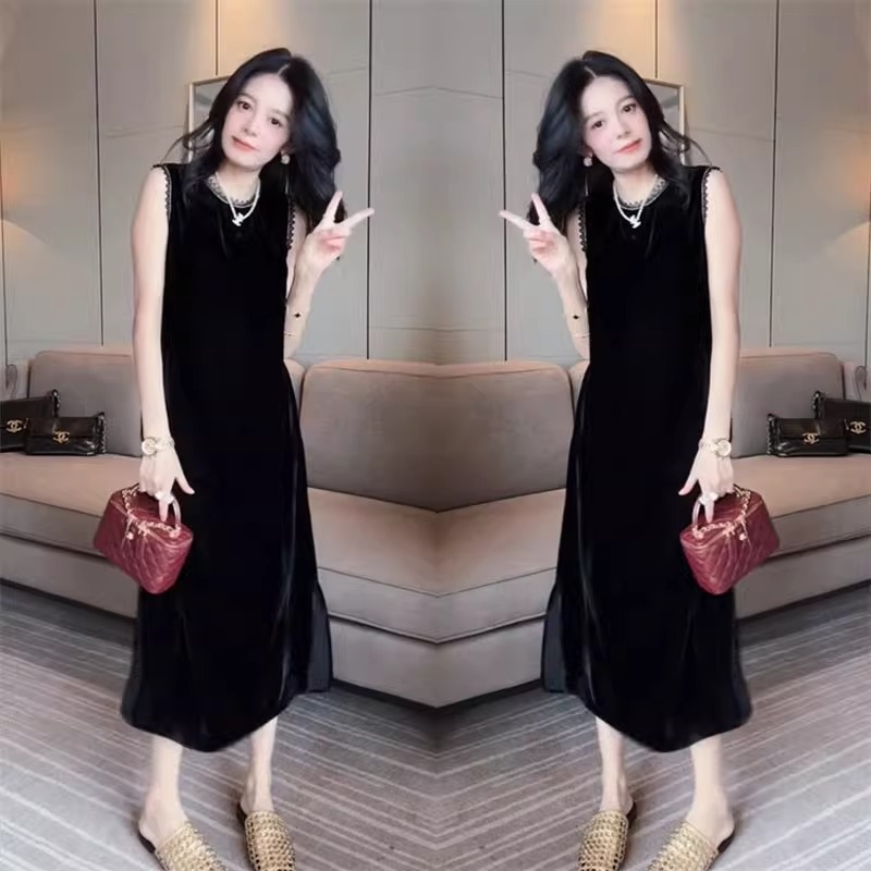 轻奢设计感蝴蝶结宽松百搭显瘦连衣裙女2025夏新款时尚洋气长裙女