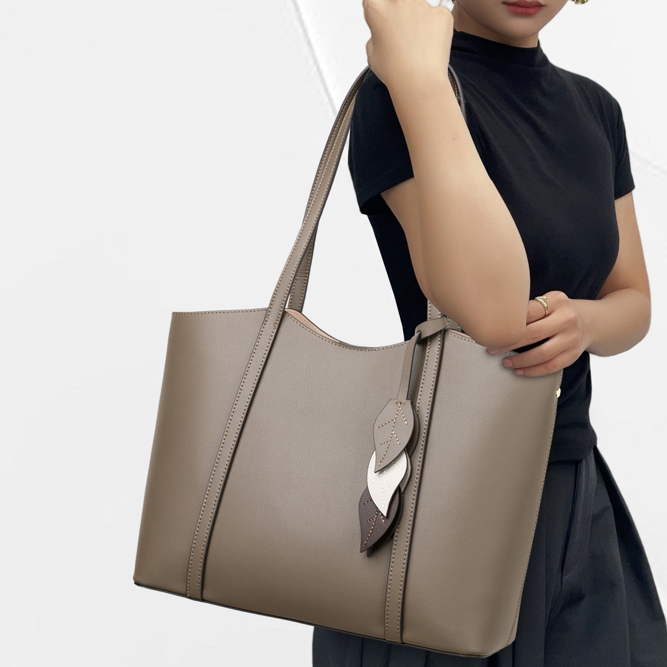 CCAMO真皮女士包包托特包轻奢小众高级感通勤单肩包气质百搭包包