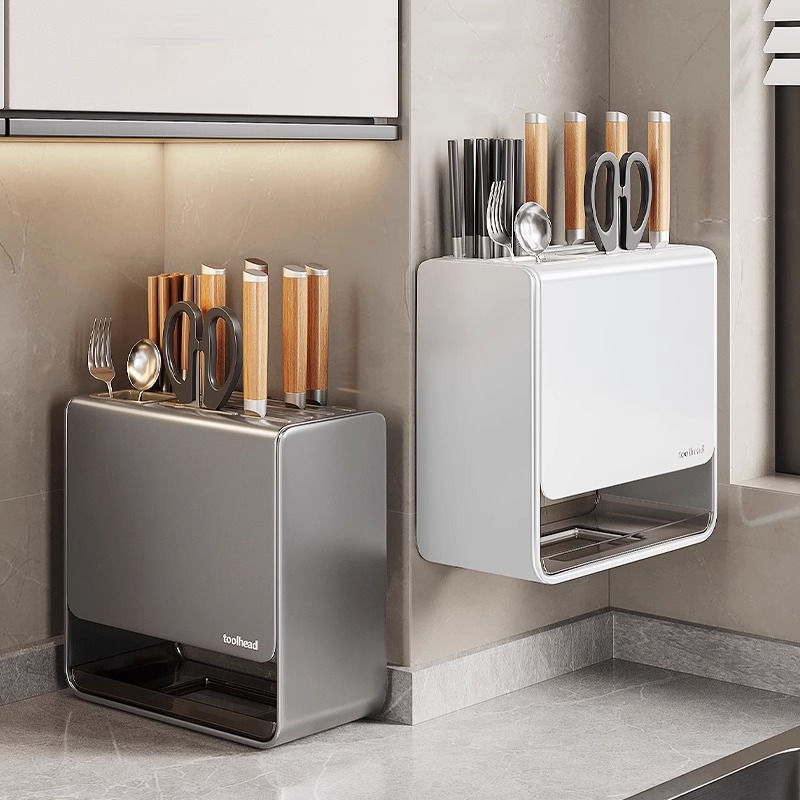 厨房刀架置物架家用台面筷子篓壁挂刀具架多功能收纳一体置物架