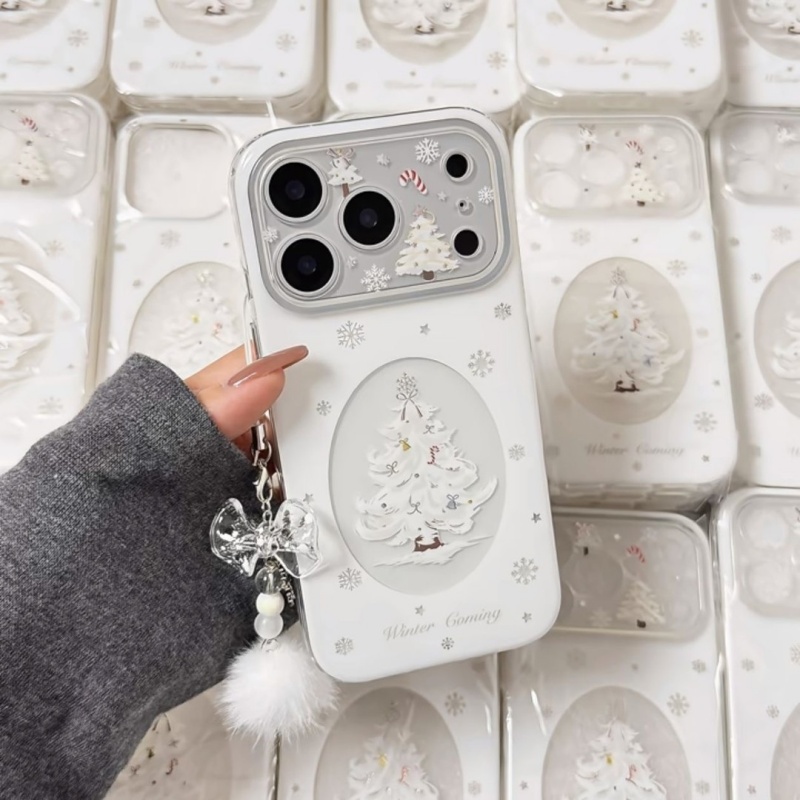 冬日雪花圣诞树适用iphone17Promax16手机壳苹果透明防摔