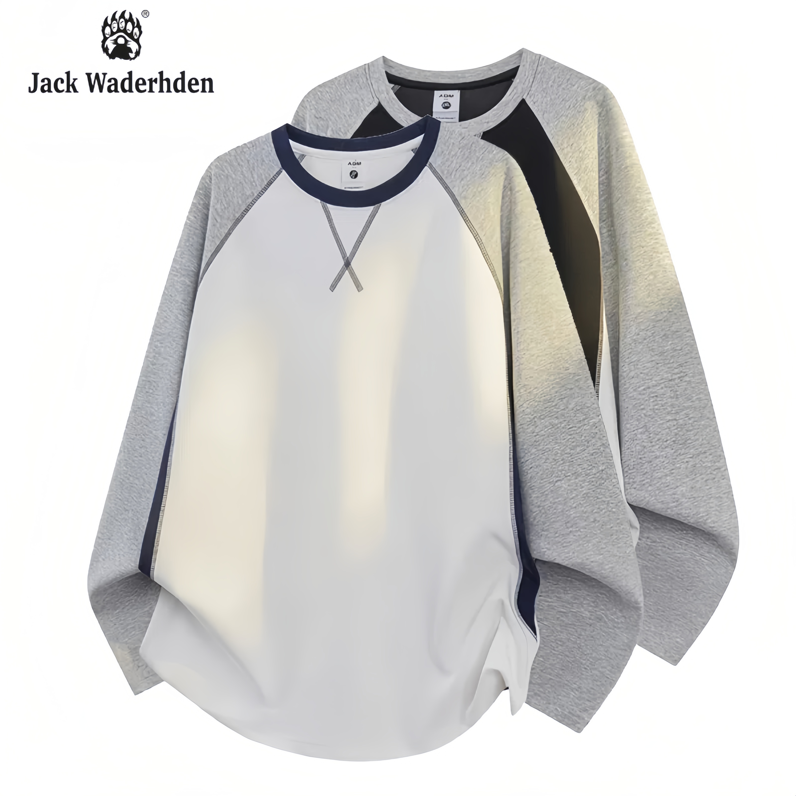 Jack Waderhden卫衣男款爆款2025新款拼接时尚宽松圆领套头长袖