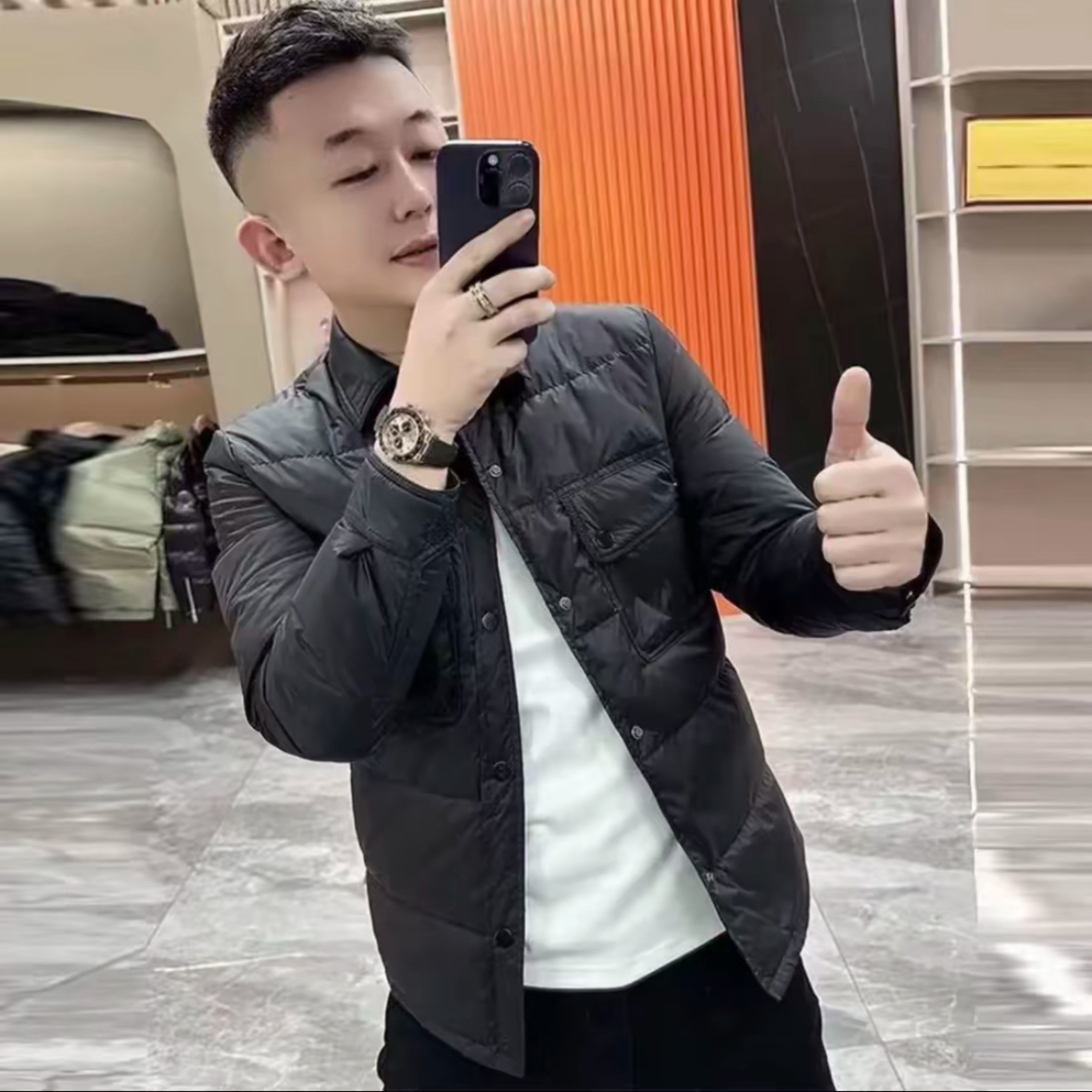 秋冬网红百搭轻薄保暖男士棉衣时尚休闲修身韩版加棉短款外套棉服