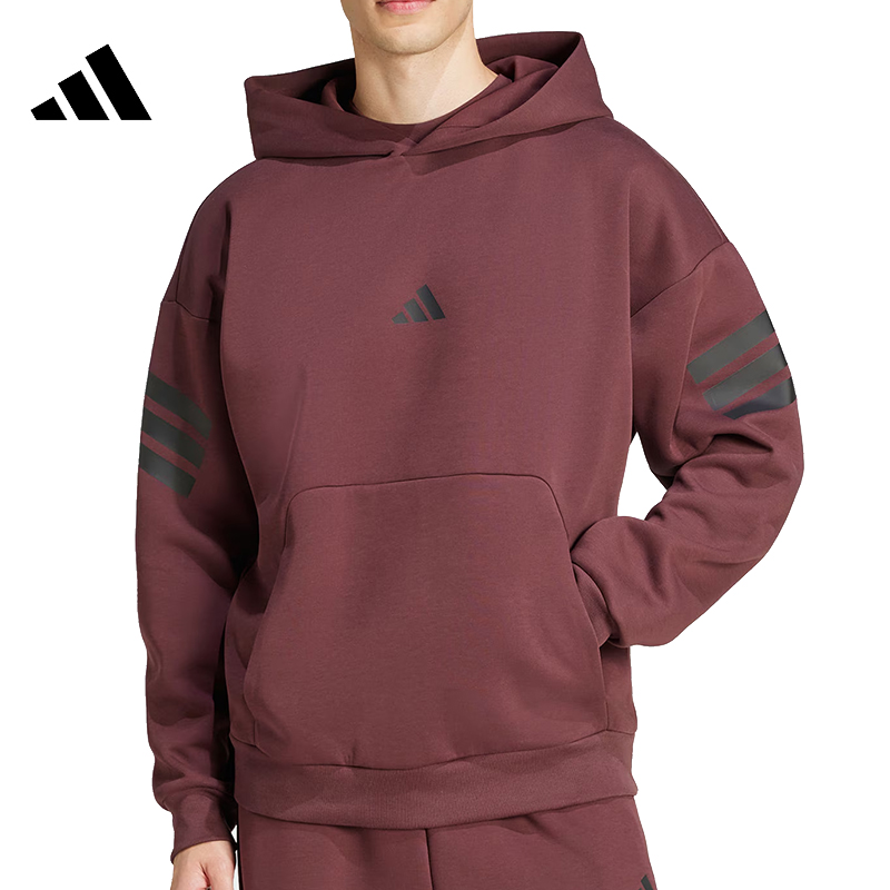 adidas阿迪达斯男子M FI 3S HD流光风针织连帽卫衣JD4857